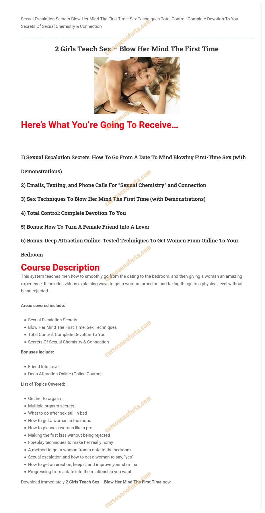 Blow her mind the first time (inglés)