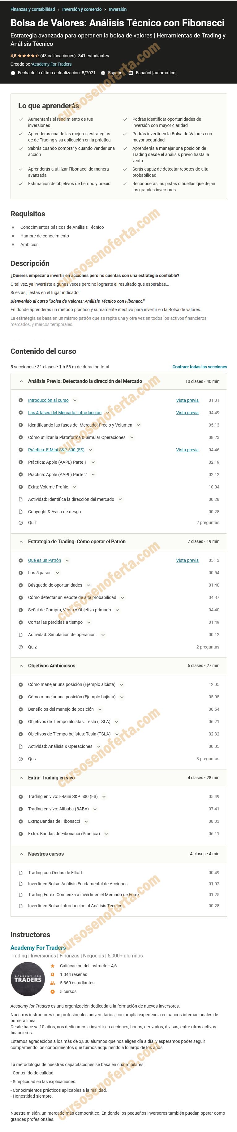 Bolsa de Valores - Análisis Técnico con Fibonacci