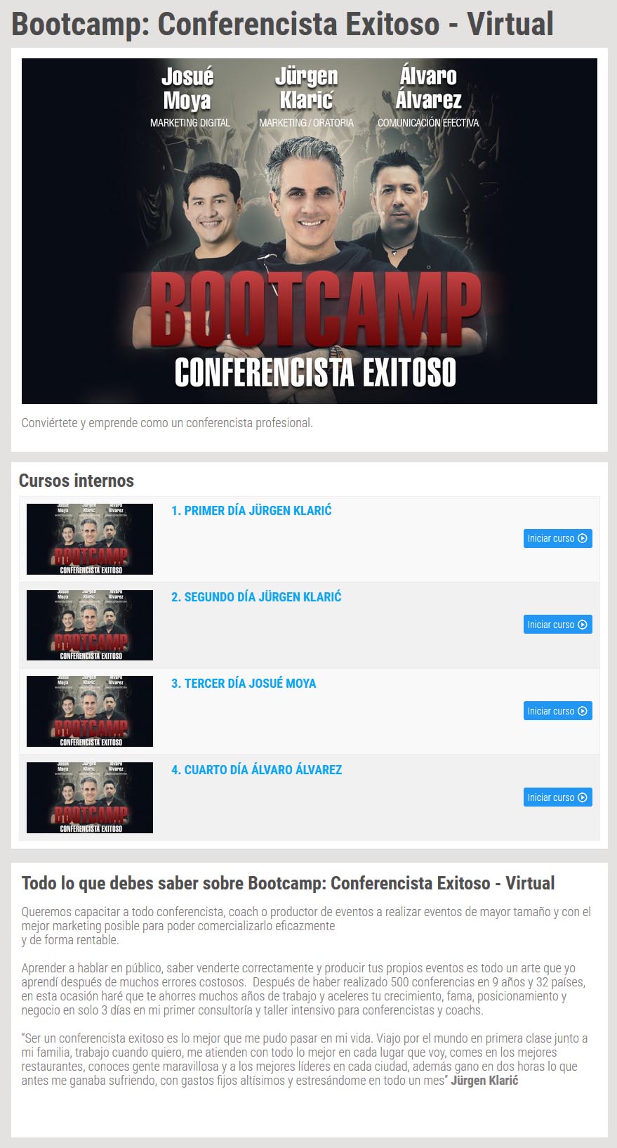 Bootcamp Conferencista Exitoso