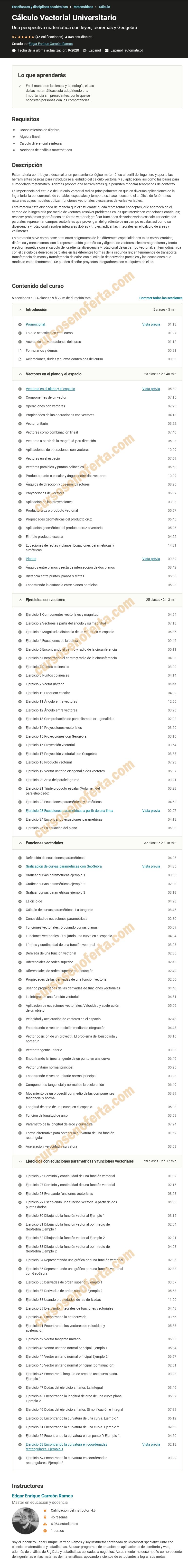 Cálculo vectorial universitario