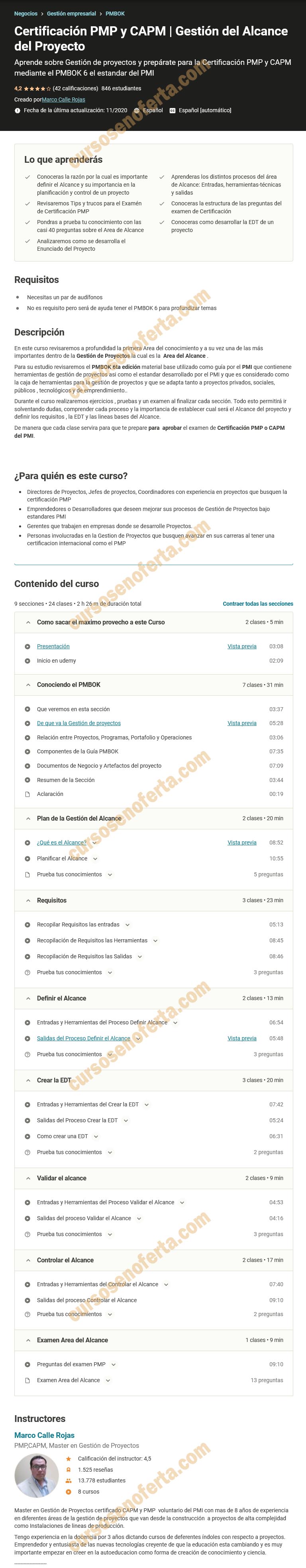 Certificación PMP y CAPM - Gestión del Alcance del Proyecto
