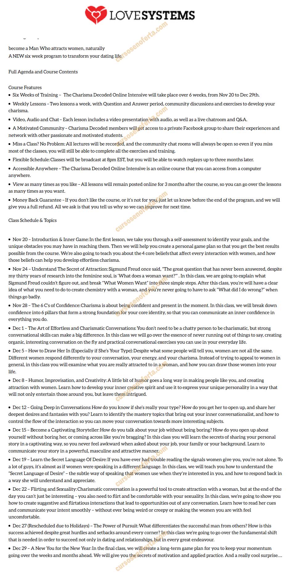 Charisma Decoded - love systems
