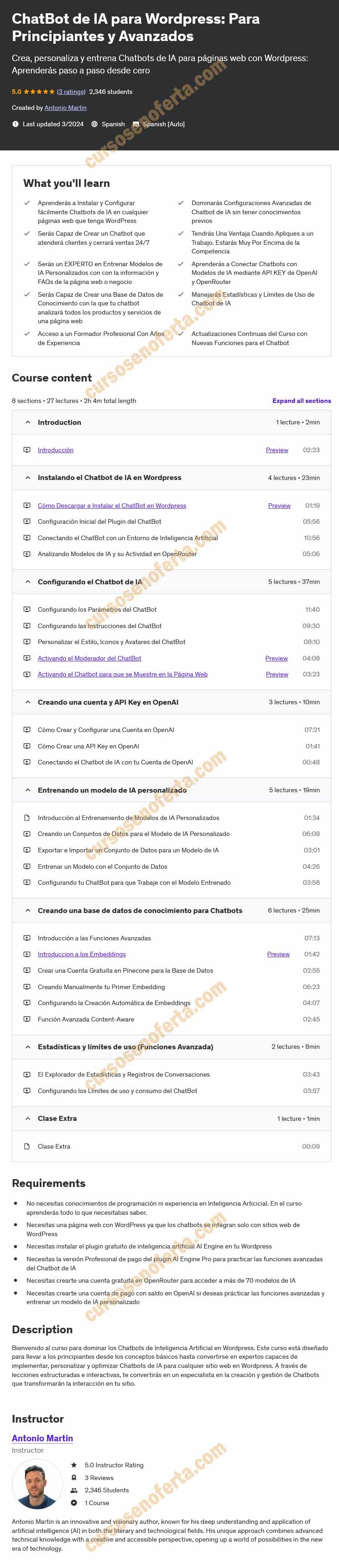 ChatBot de IA para WordPress Para Principiantes y Avanzados - antonio martín