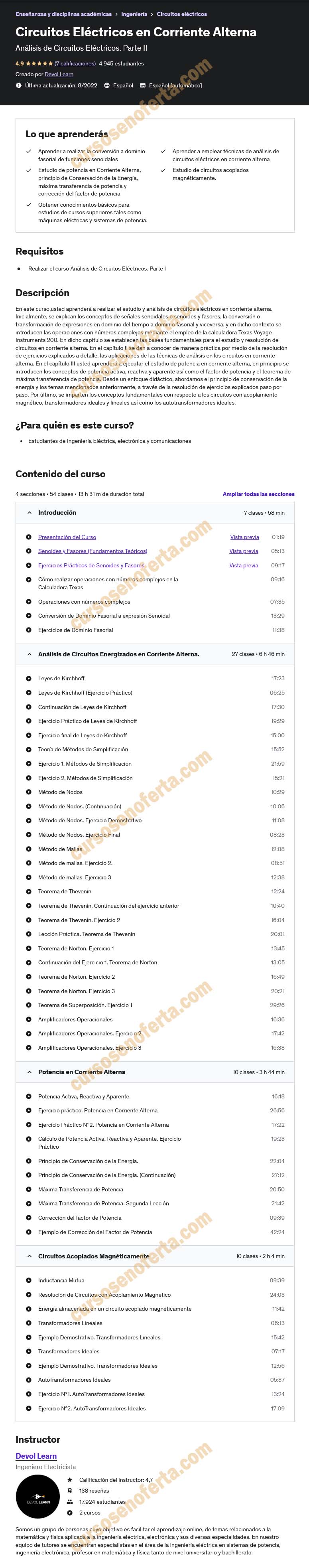 Circuitos eléctricos en corriente alterna