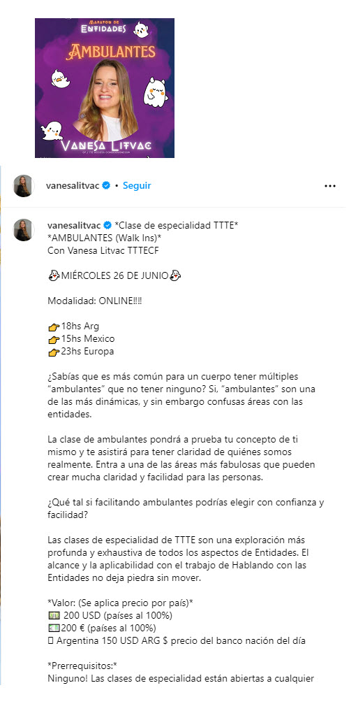 Clase de especialidad Hablando con las entidades Ambulantes - vanesa litvac