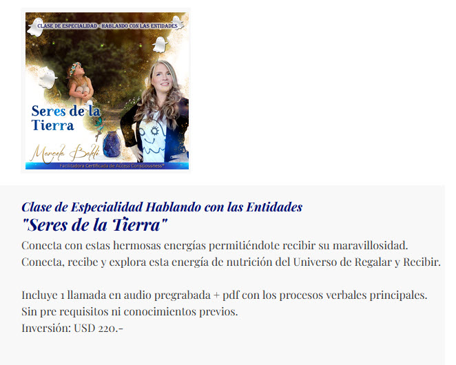 Clase de Especialidad Hablando con las Entidades Seres de la Tierra - marcela baldi