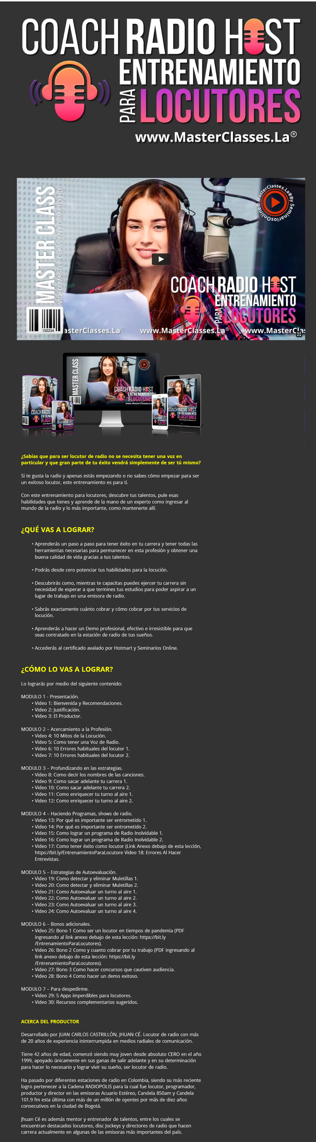 Coach radio host. Entrenamiento para locutores