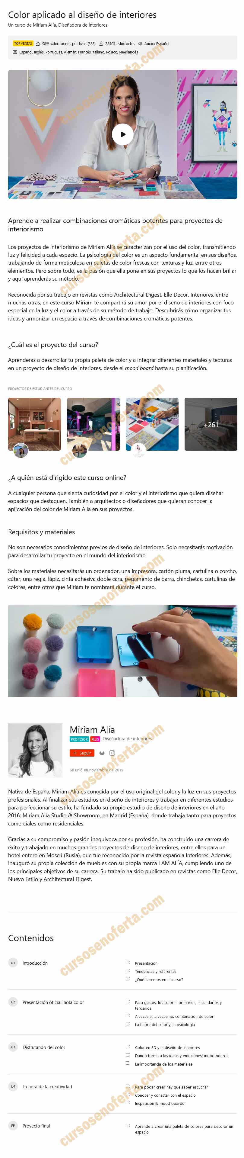 Color aplicado al diseño de interiores - Miriam Alía