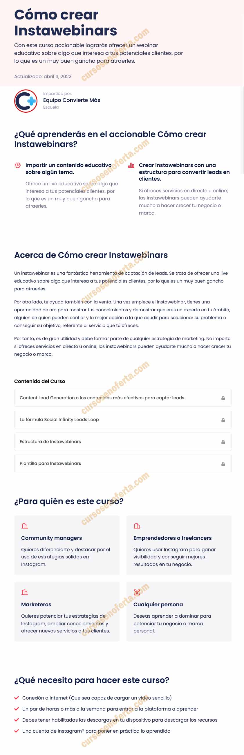 Cómo crear Instawebinars - Convierte Más
