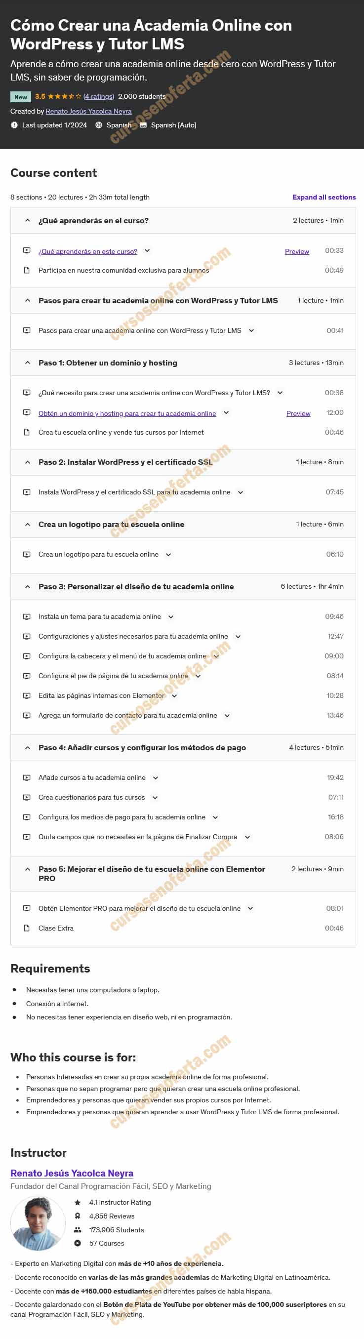 Cómo Crear una Academia Online con WordPress y Tutor LMS - renato yacolca
