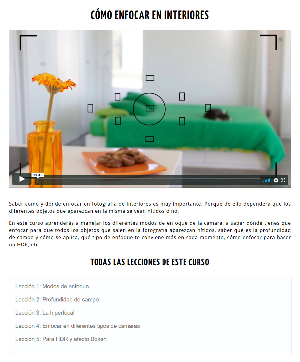 Cómo enfocar en interiores