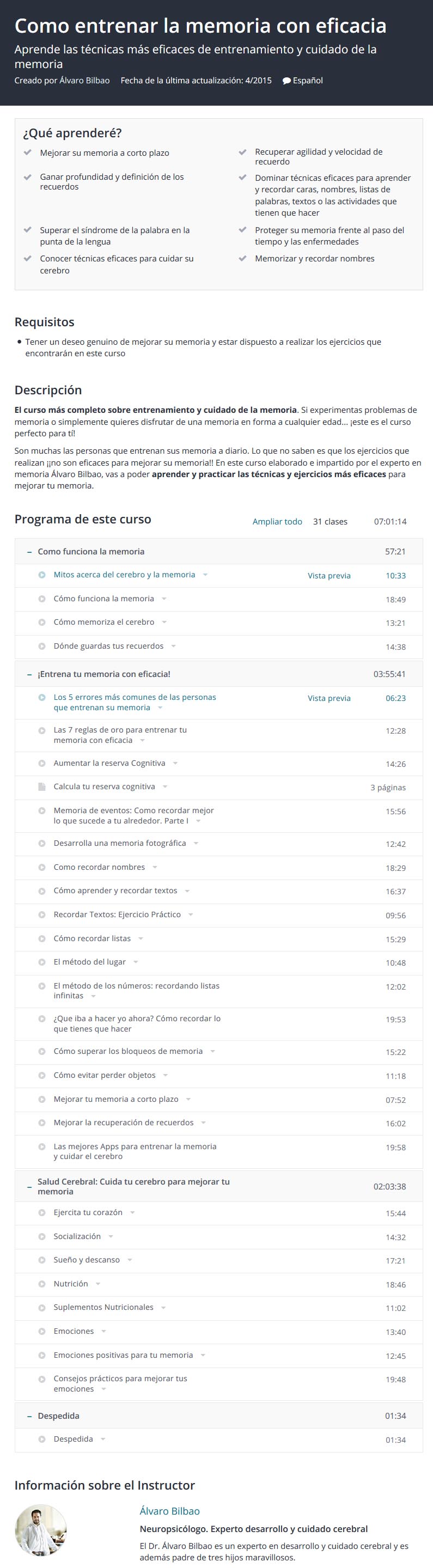 Cómo Entrenar la Memoria con Eficacia - álvaro bilbao