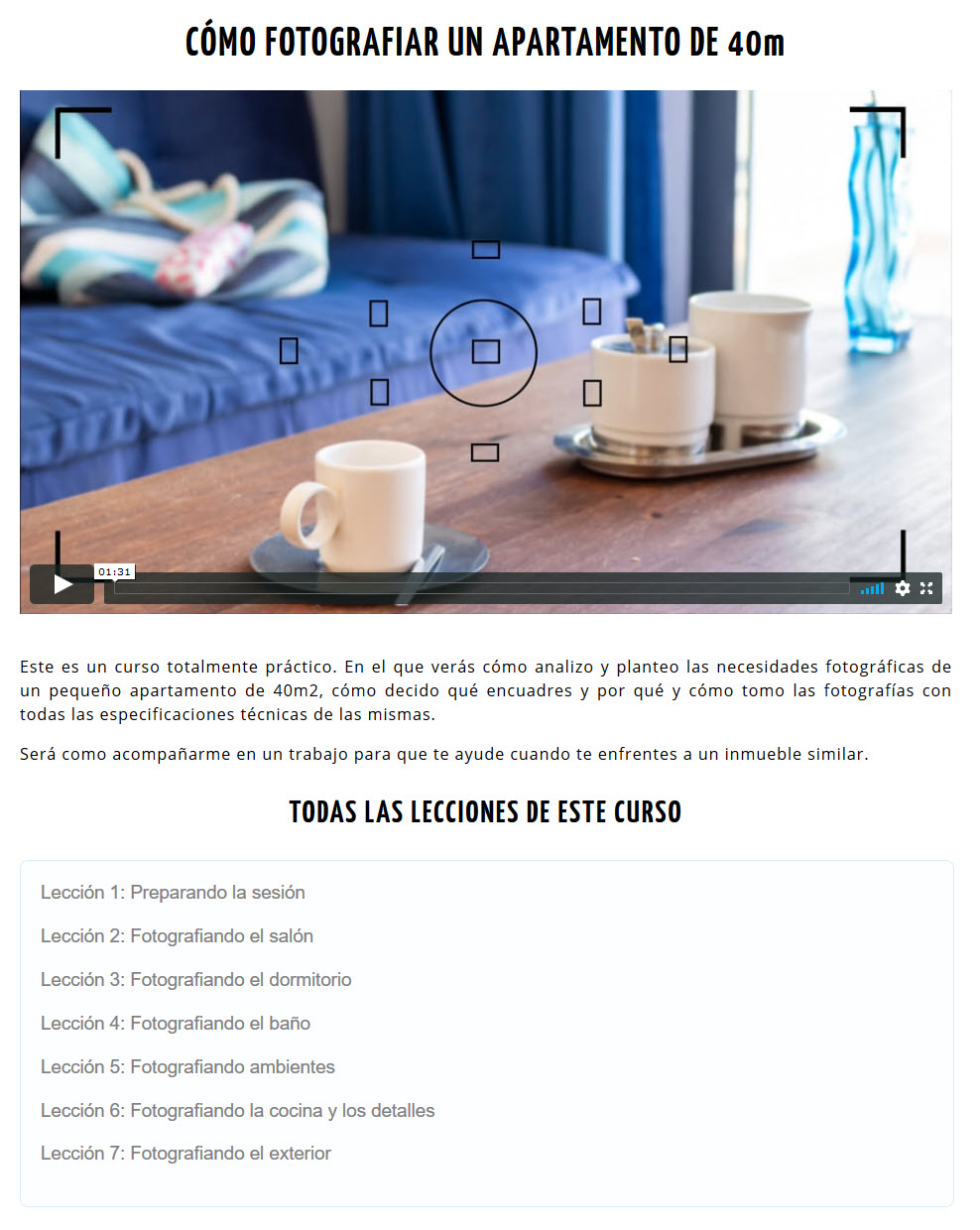 Como fotografiar un apartamento de 40 m