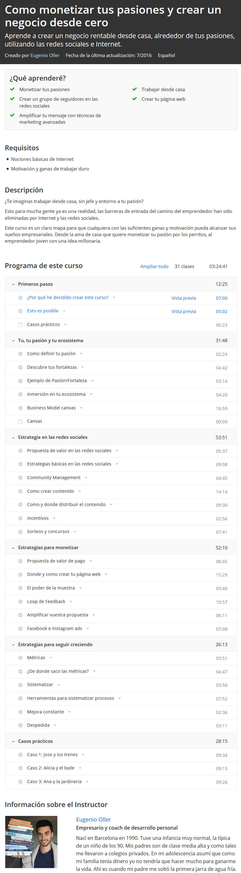 Cómo monetizar tus pasiones y crear un negocio - Euge Oller