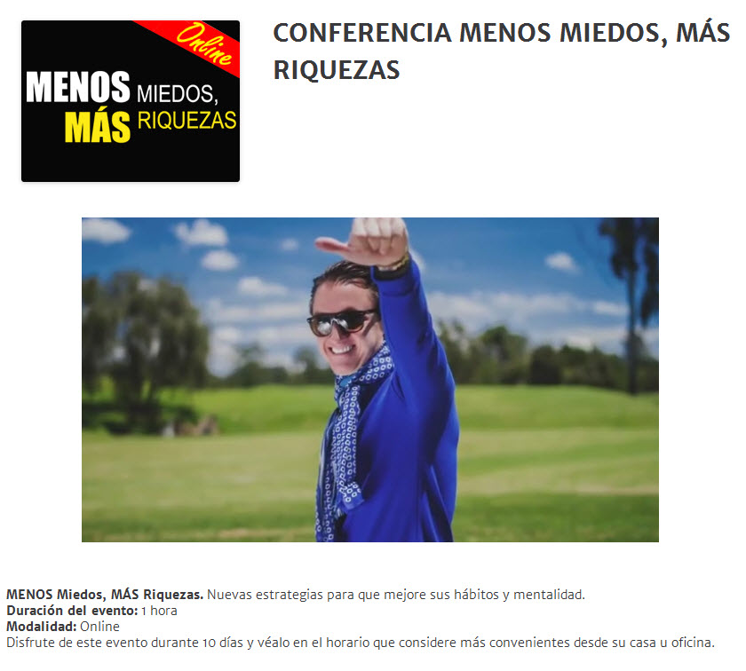 Conferencia Menos Miedos Más Riquezas