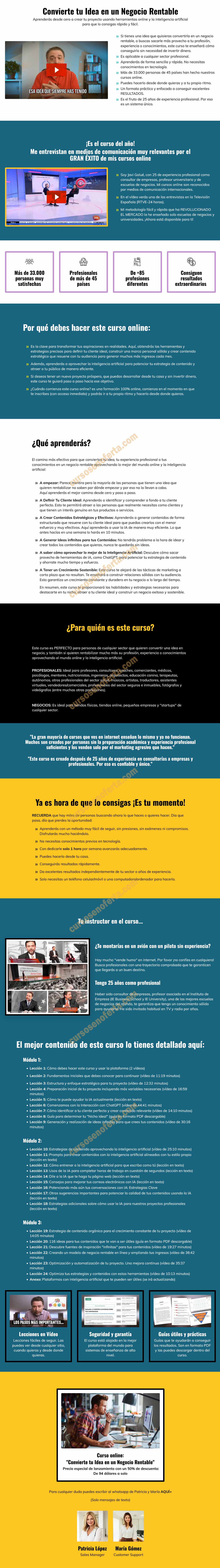 Convierte tu Idea en un Negocio Rentable - Javier Galue