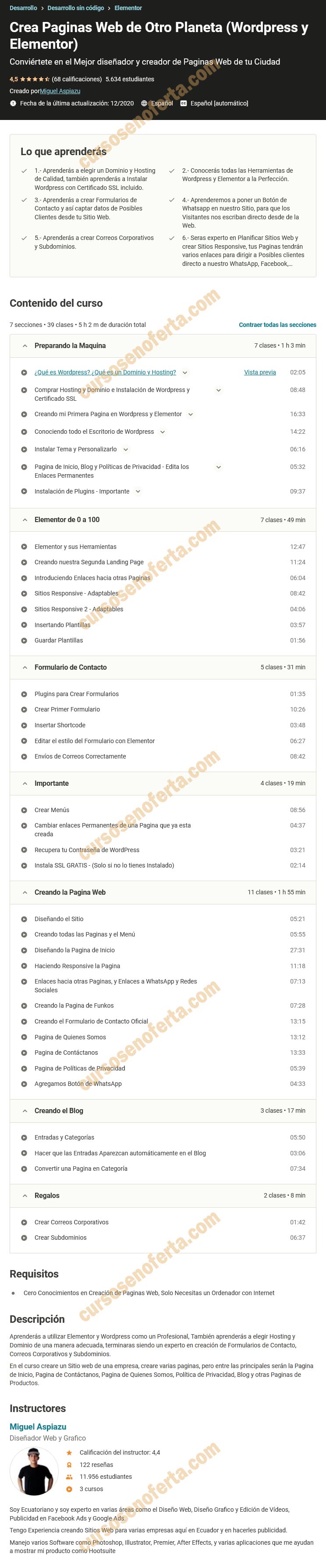 Crea Paginas Web de Otro Planeta (WordPress y Elementor) 
