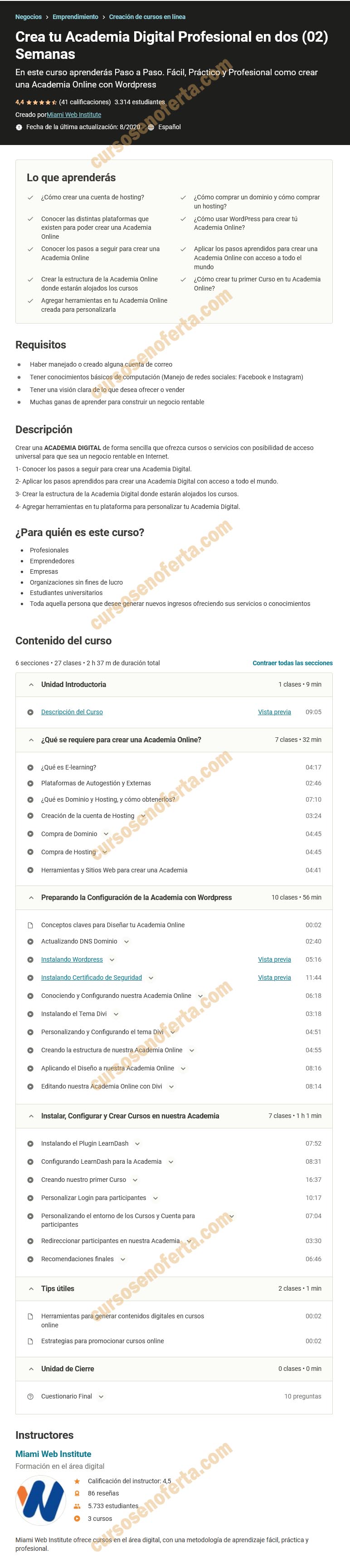 Crea tu Academia Digital Profesional en dos (02) Semanas