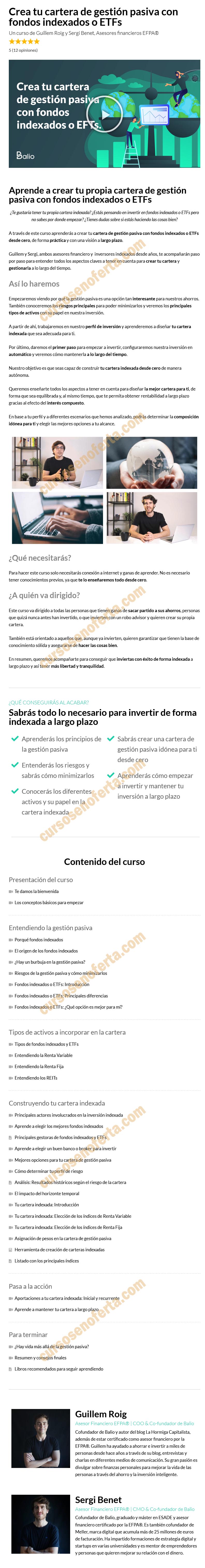 Crea tu cartera de gestión pasiva con fondos indexados o ETFs