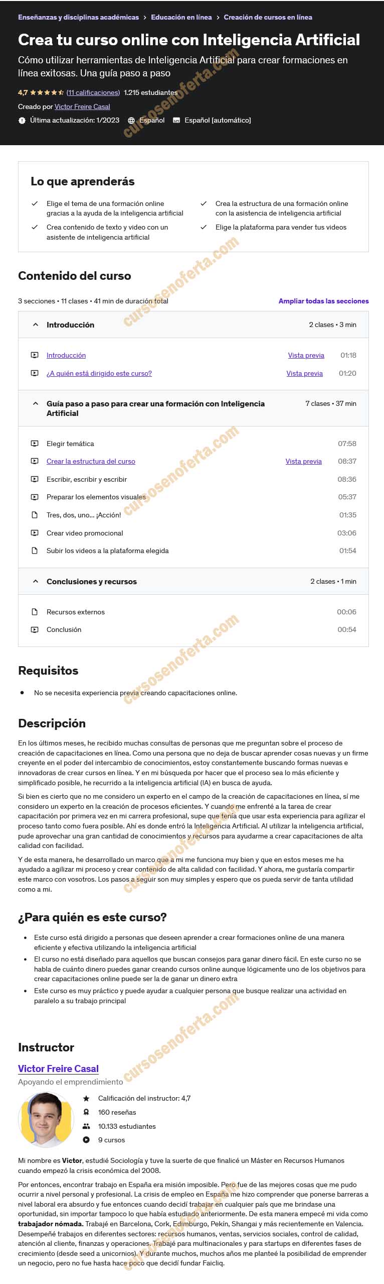 Crea tu curso online con Inteligencia Artificial - Victor Freire
