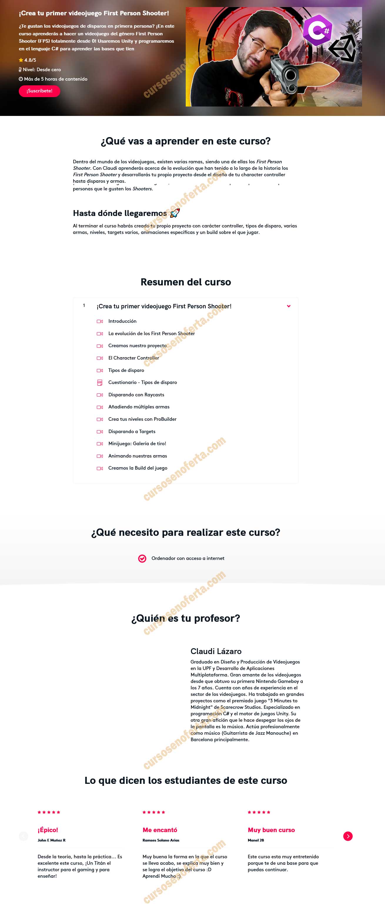Crea tu primer videojuego First Person Shooter