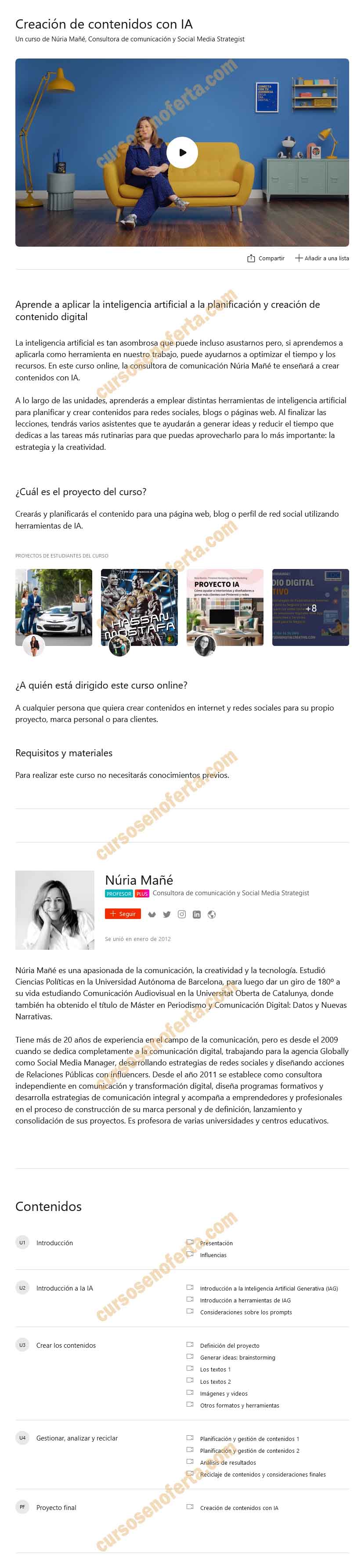 Creación de contenidos con IA - Nuria Mañé