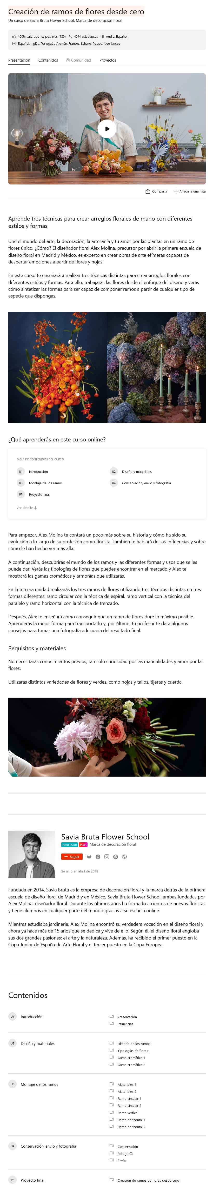Creación de ramos de flores desde cero