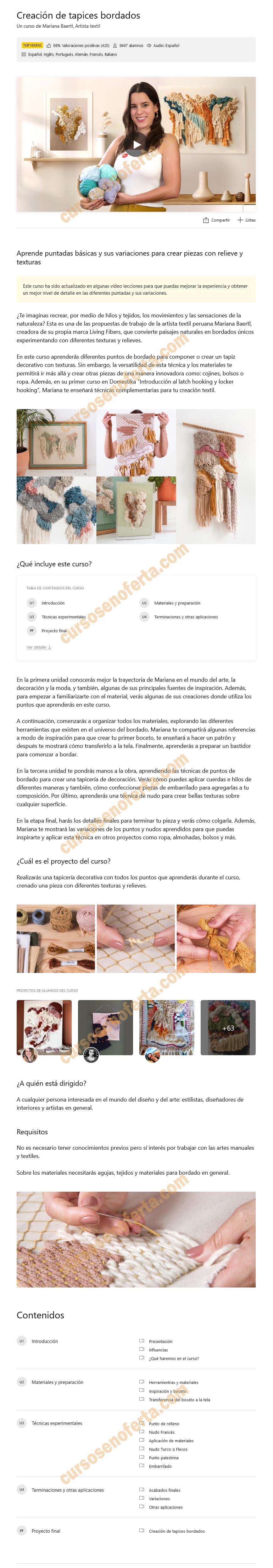 Creación de tapices bordados - mariana baertl