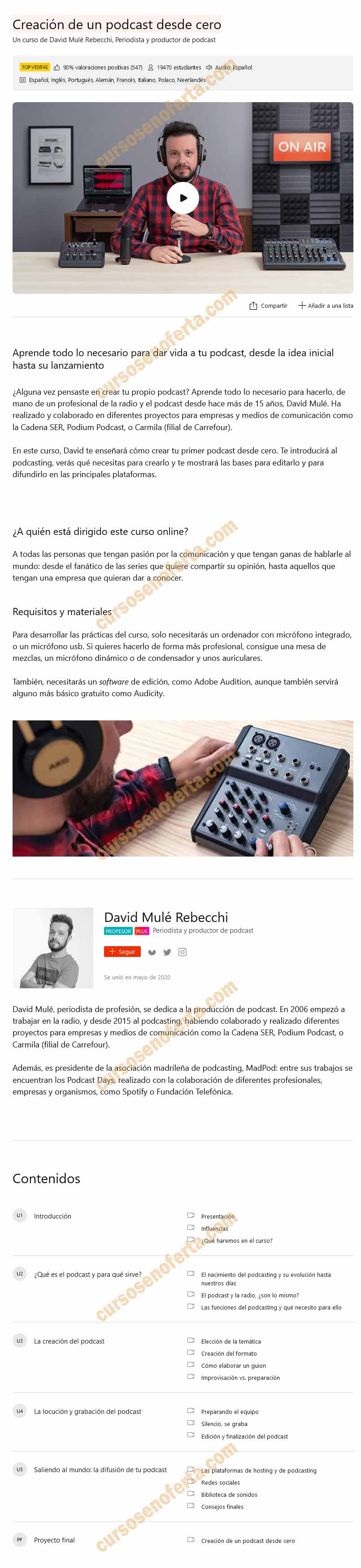 Creación de un podcast desde cero - David Mulé
