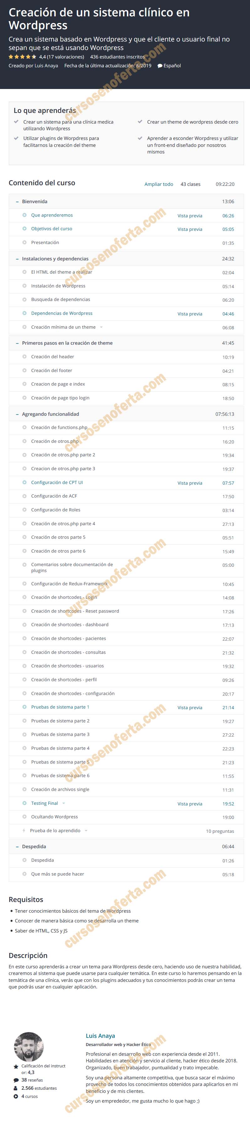 Creación de un sistema clínico en WordPress