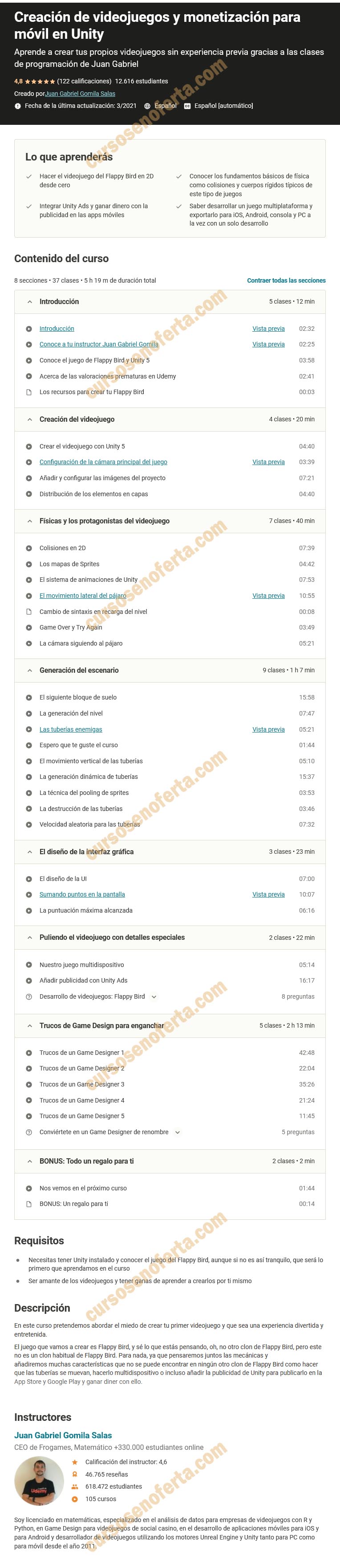 Creación de videojuegos y monetización para móvil en Unity - Juan Gomila