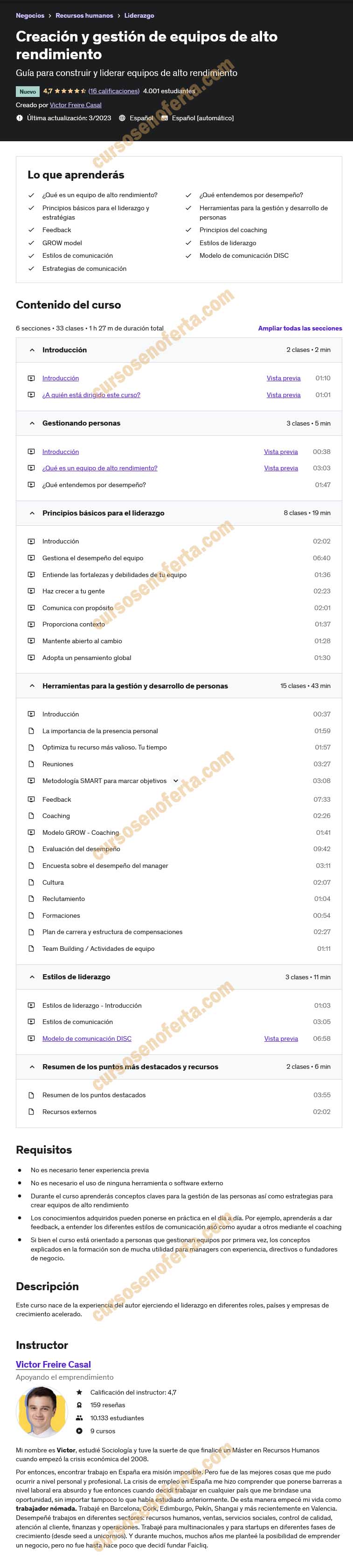 Creación y gestión de equipos de alto rendimiento
