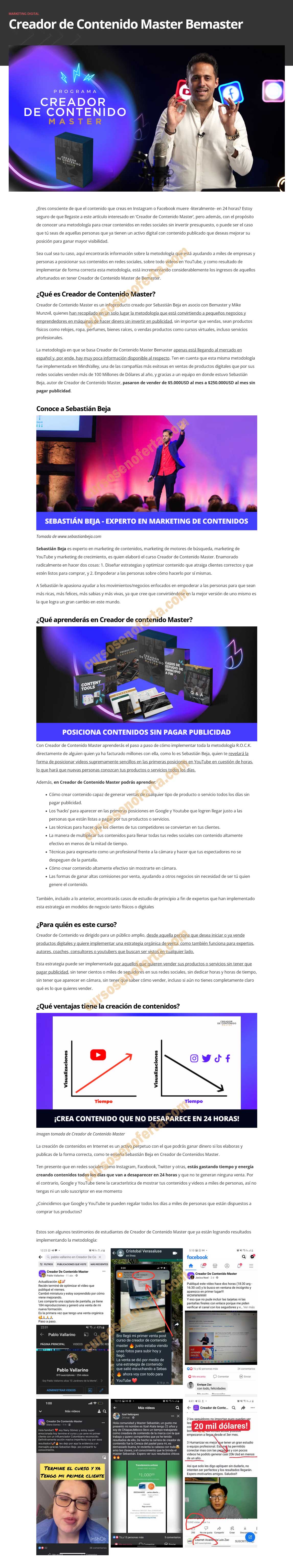 Creador de Contenido Master - Bemaster