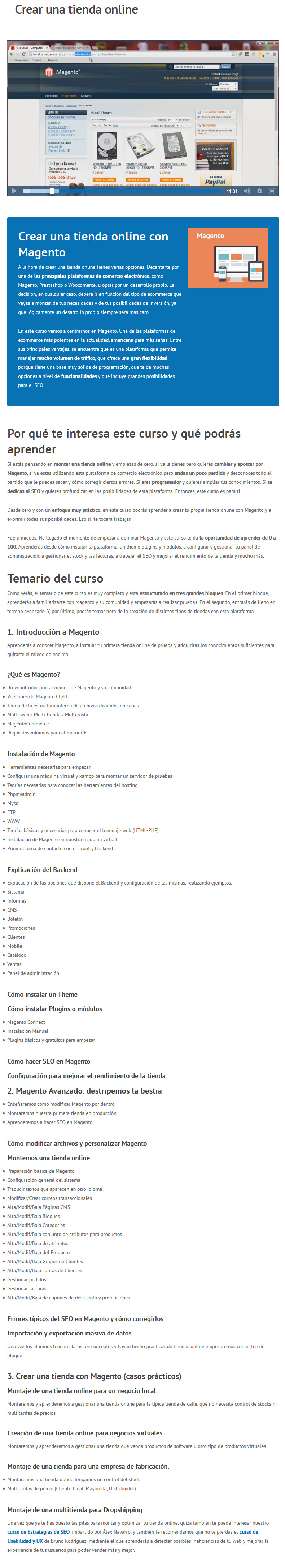 Crear una Tienda Online con Magento