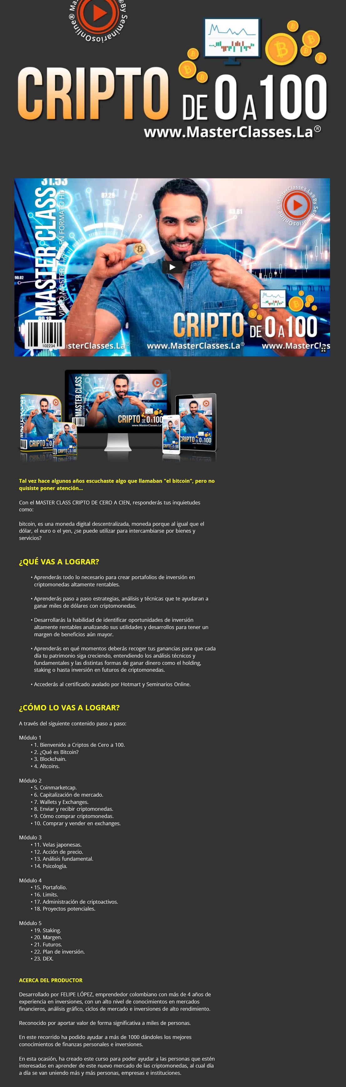 Cripto de 0 a 100