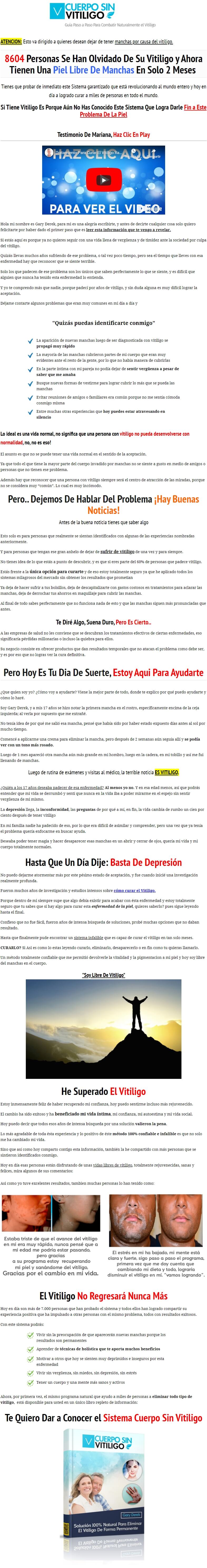 Cuerpo sin vitiligo