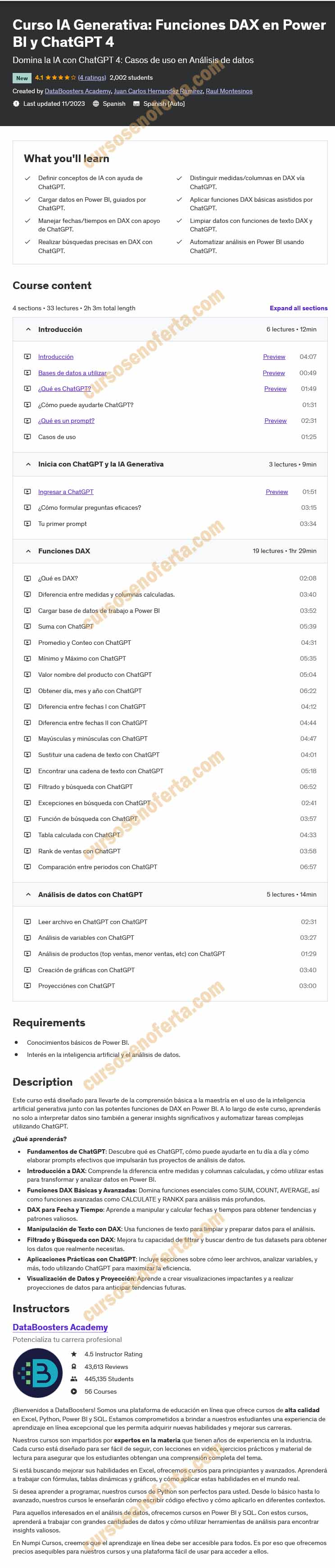 Curso IA Generativa Funciones DAX en Power BI y ChatGPT 4