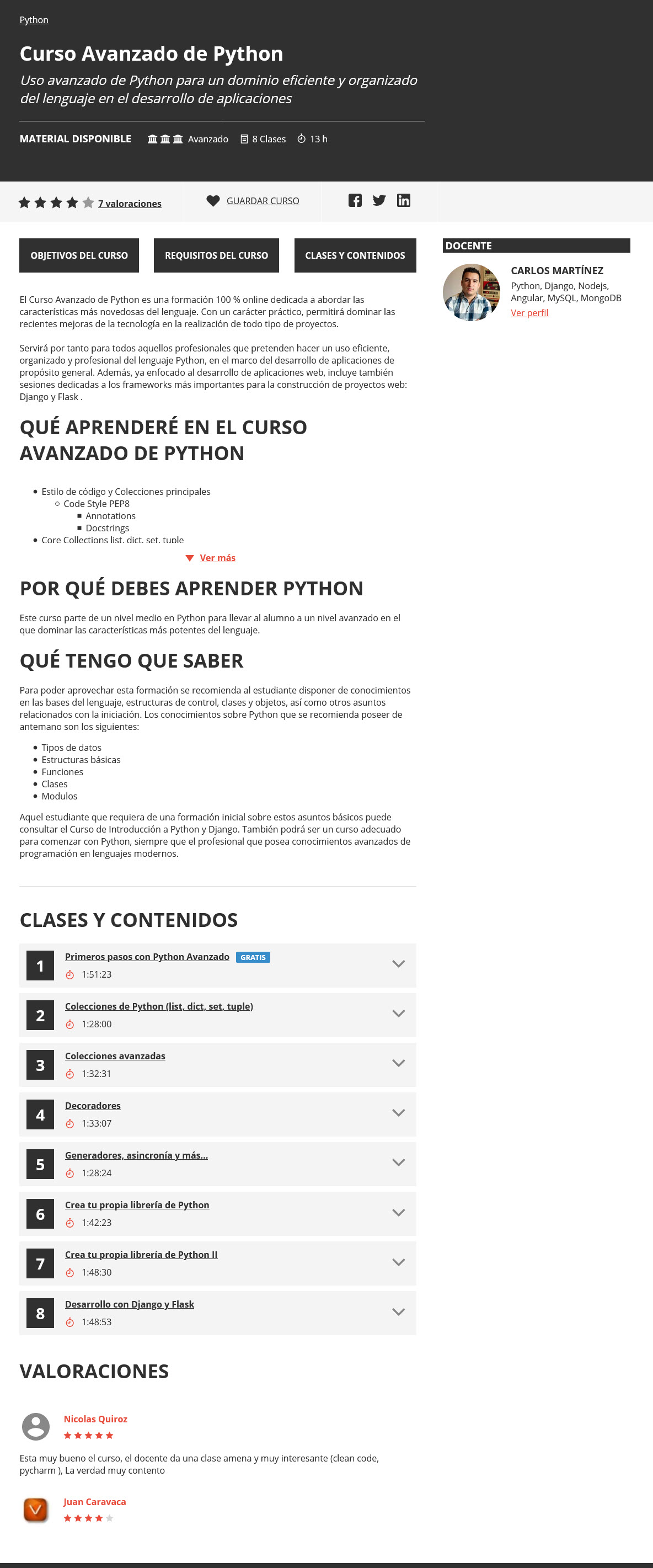 Curso Avanzado de Python - escuela it