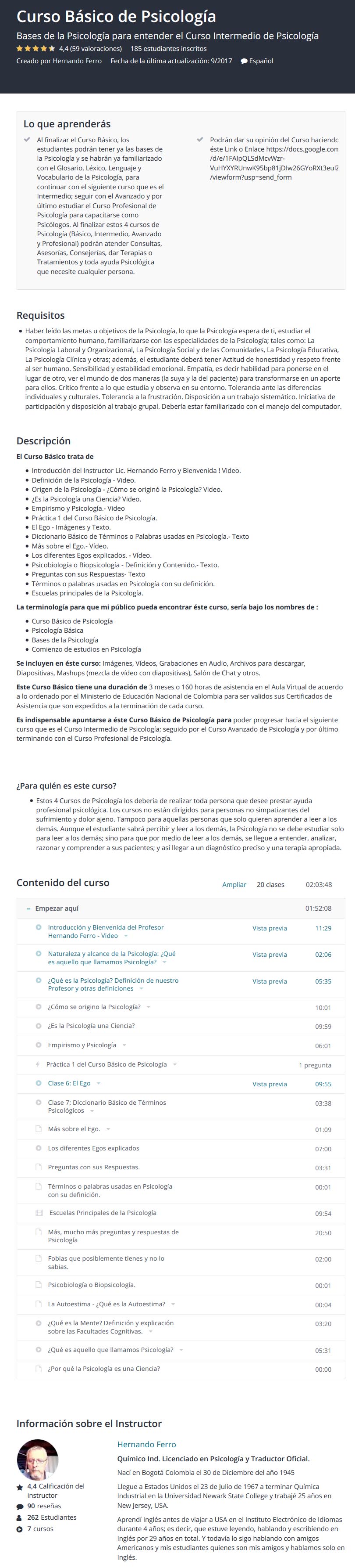 Curso Básico de Psicología - Hernando Ferro