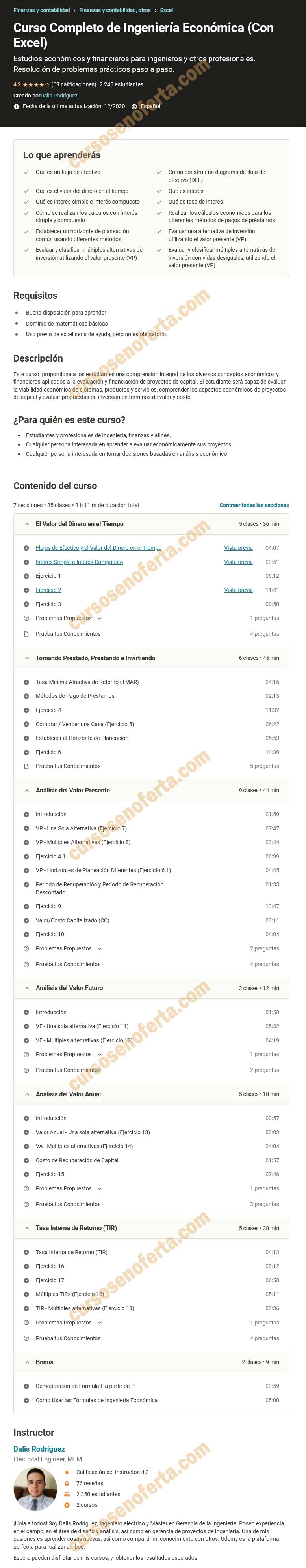 Curso Completo de Ingeniería Económica (Con Excel) 