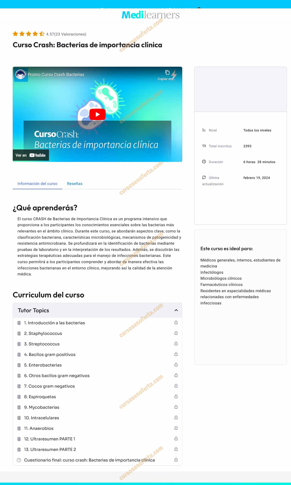 Curso Crash Bacterias de importancia clínica