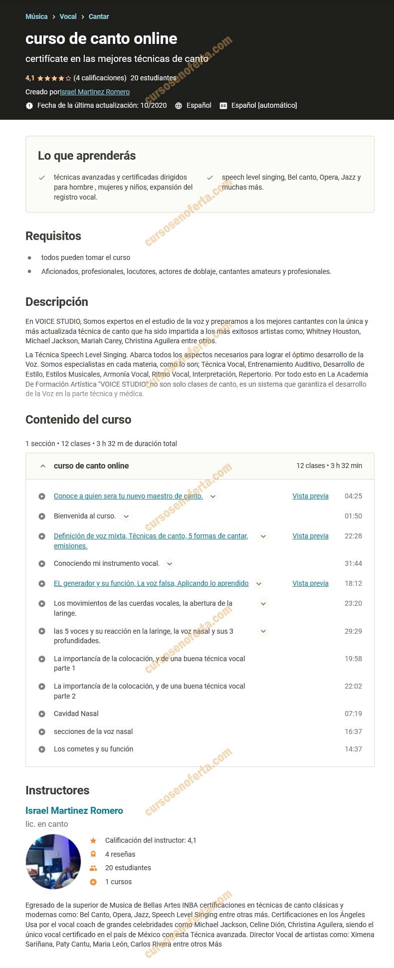 Curso de canto online - irsrael martínez