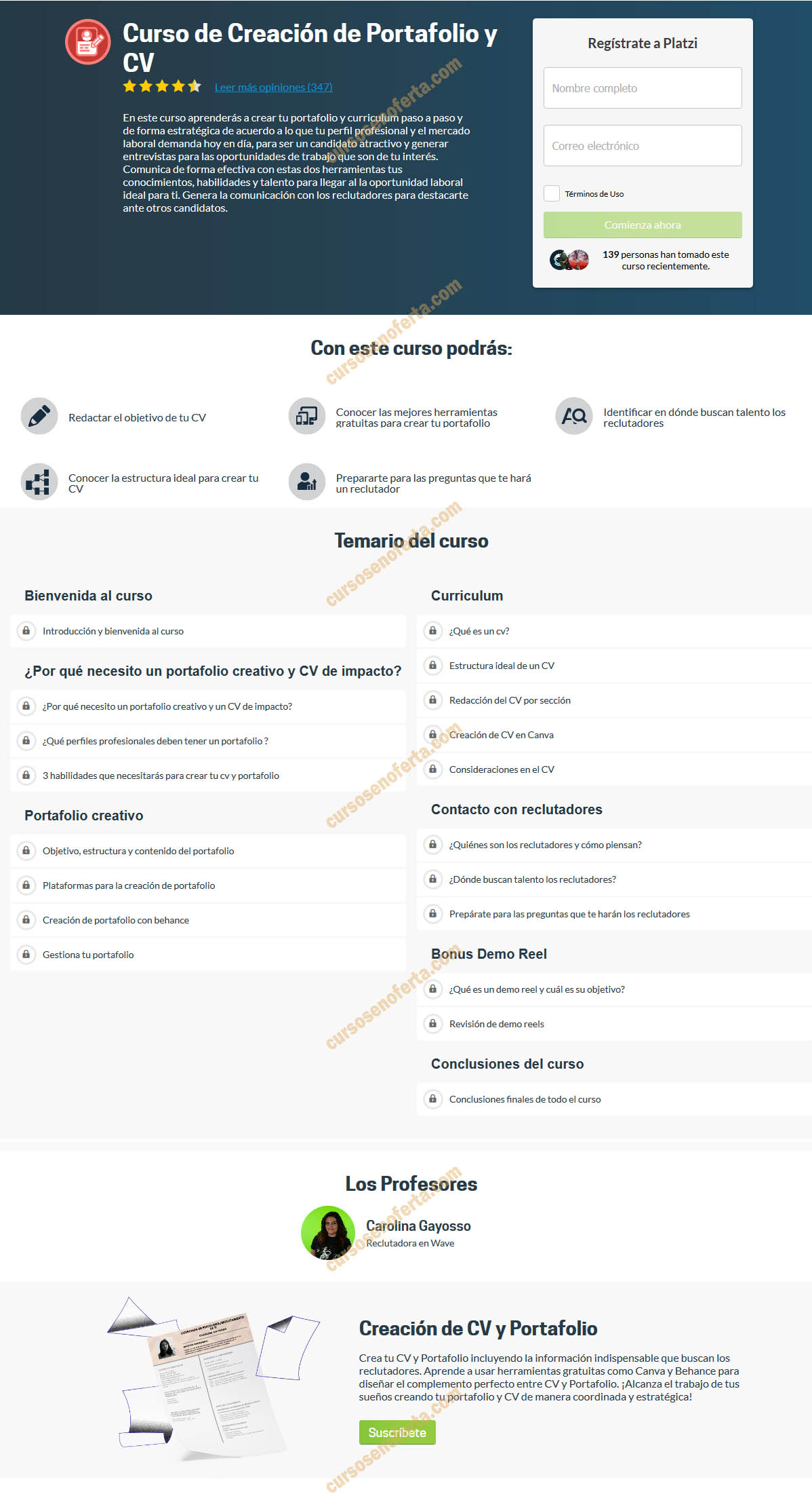 Curso de Creación de Portafolio y CV