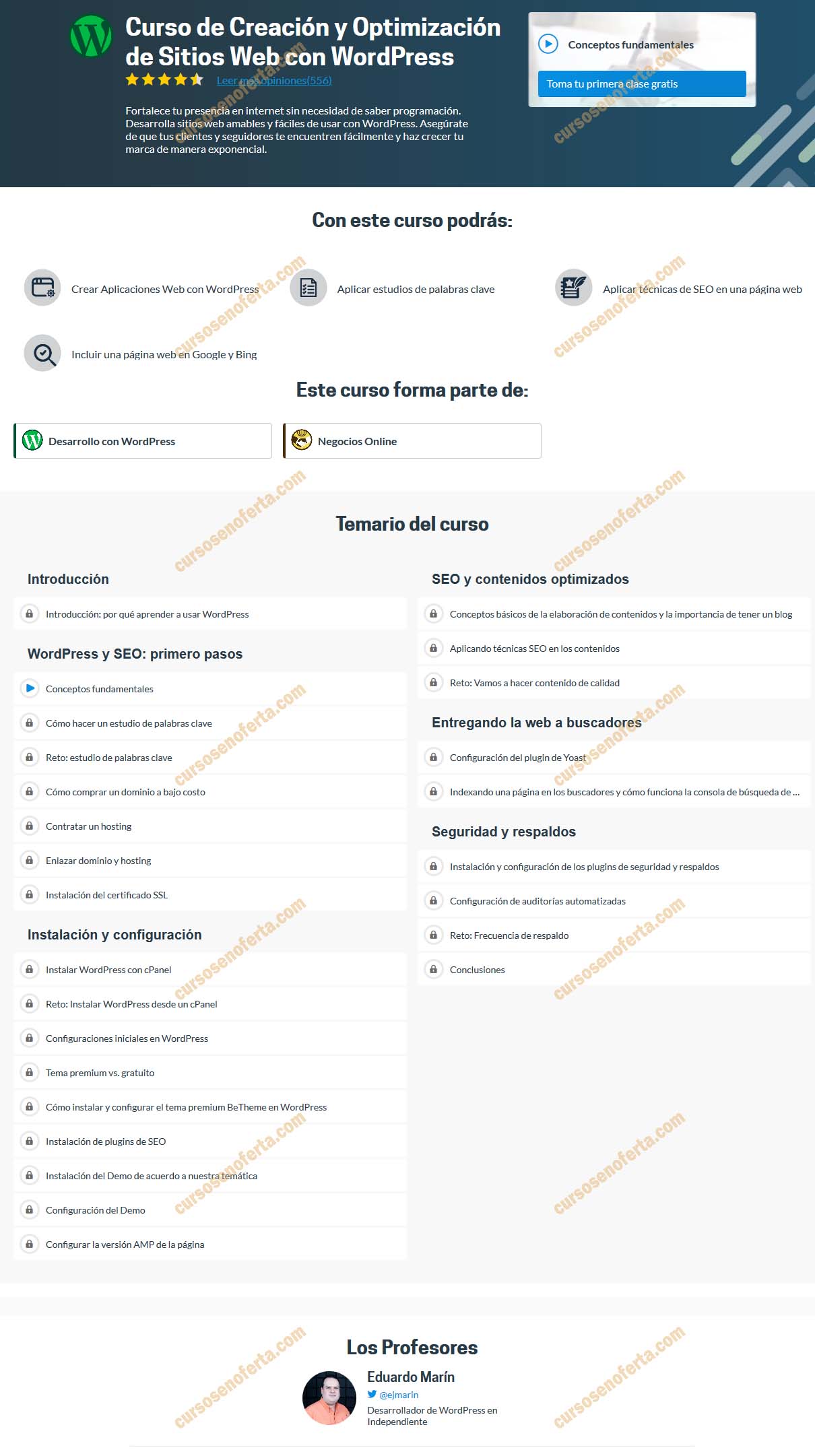 Curso de Creación y Optimización de Sitios Web con WordPress