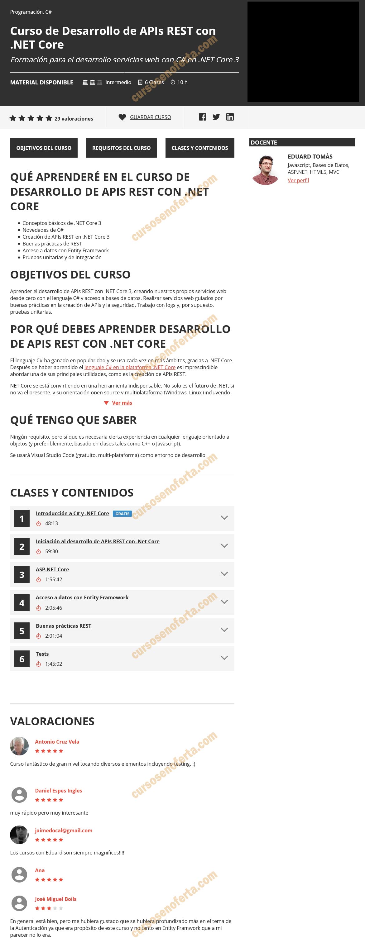 Curso de Desarrollo de APIs REST con .NET Core