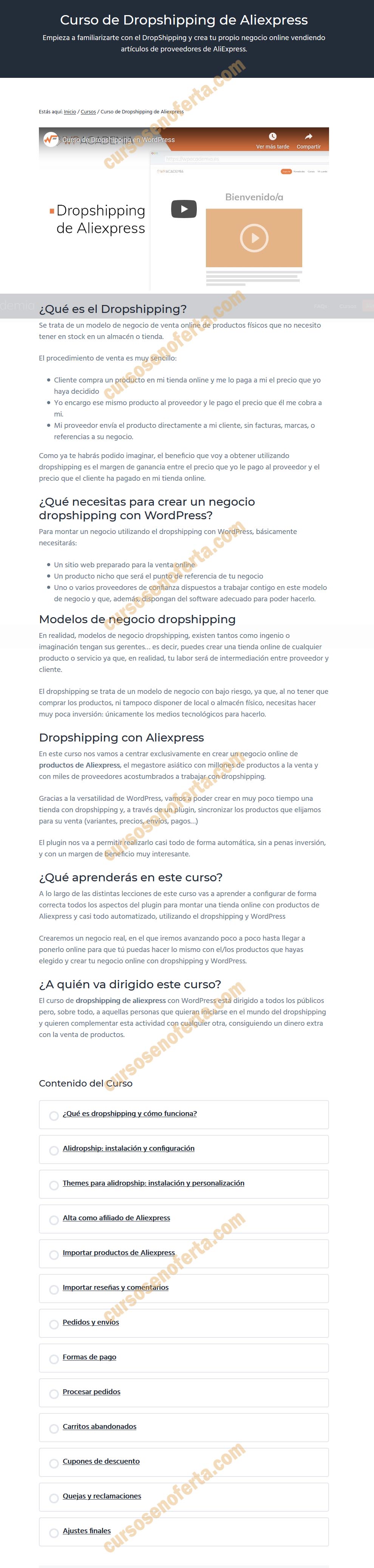 Curso de Dropshipping de Aliexpress - WPAacademia