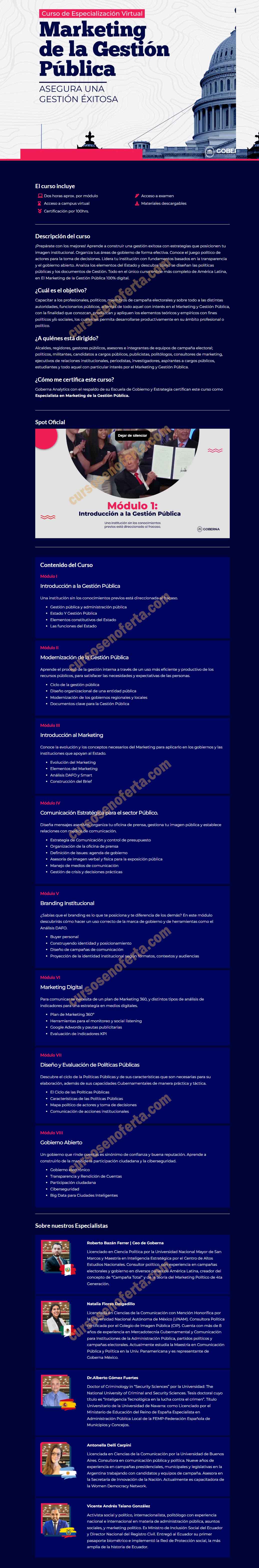 Curso de Especialización Virtual Marketing de la Gestión Pública - goberna