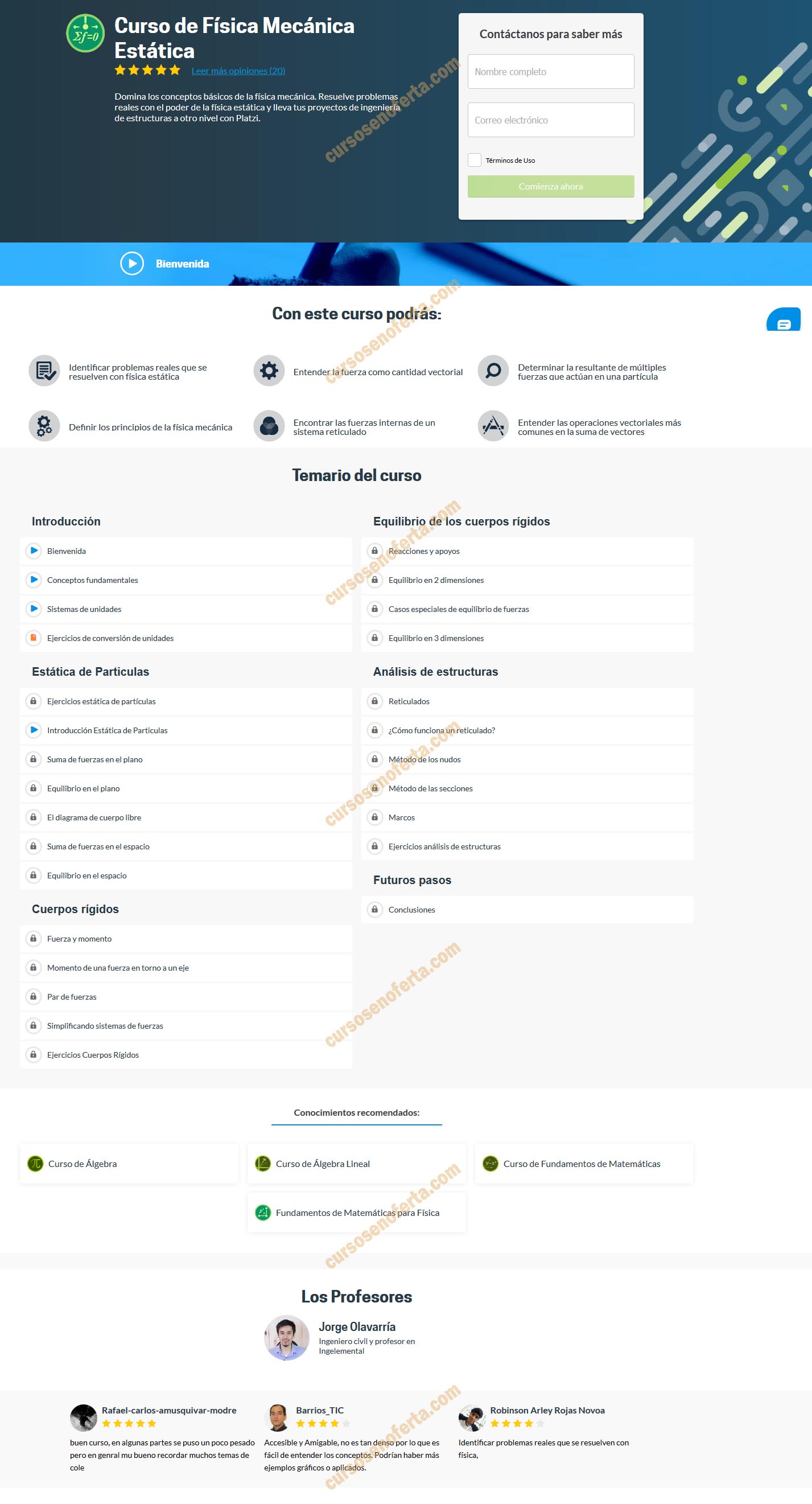 Curso de Física Mecánica Estática