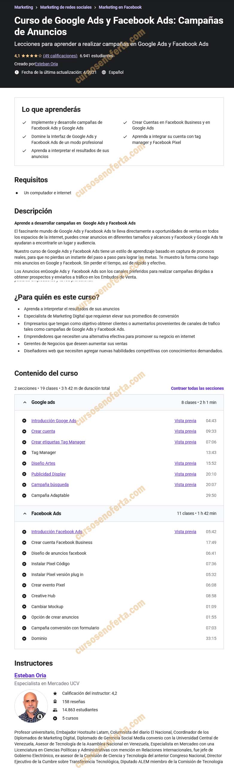 Curso de Google Ads y Facebook Ads - Campañas de Anuncios 