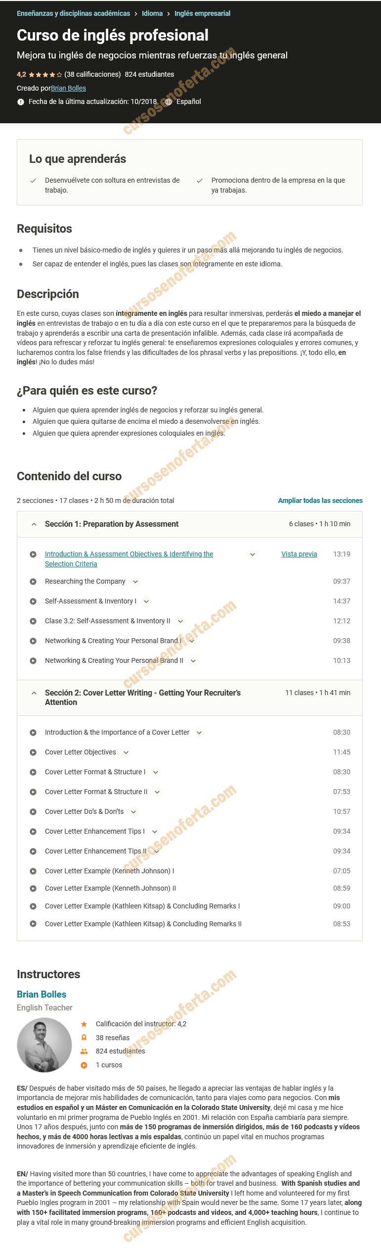 Curso de inglés profesional 